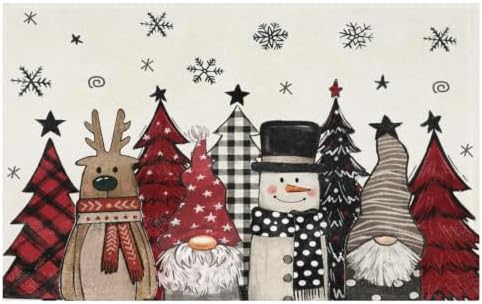Giwawa Winter Snowman Gnome Bath Rug Xmas Tree Bathtub Mat Non Slip Absorbent by Giwawa