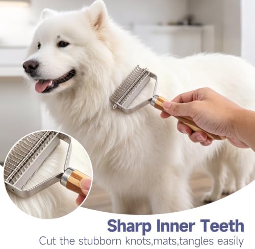 Dog Brush for Shedding & Dematting, Undercoat Rake for Long & Short Hair - Image 5