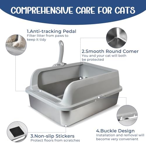 Stainless Steel Cat Litter Box, Kitty Litter Box - Image 4