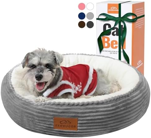 Zerbuger 23in Light Grey Round Dog Bed Sofa by Zerbuger