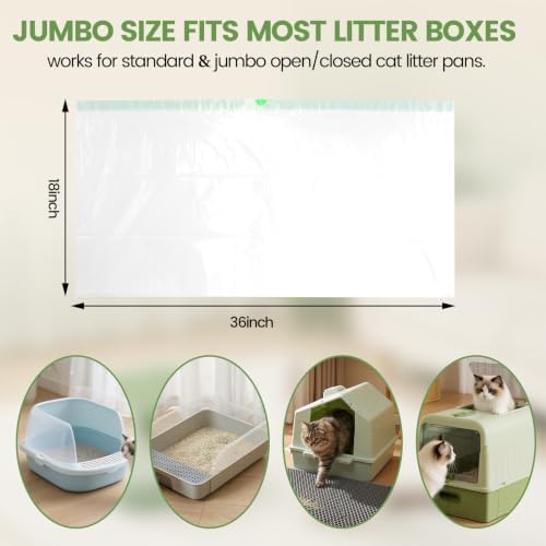 Feisco 20 Counts Drawstring Cat Litter Box Liners, Thick Heavy Duty Cat Litter - Image 4