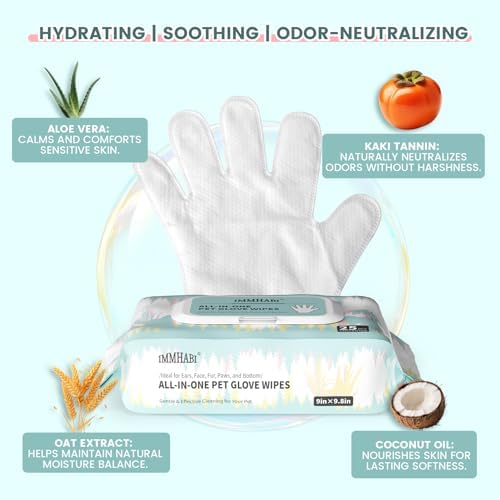 IMMHABI Hypoallergenic Pet Glove Wipes - Image 5