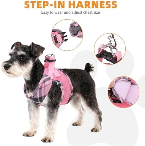 KOOLTAIL Dog Harness and Leash Set, Cute Pink Girl Dog Harness Medium Sized Dog - Image 4
