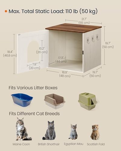 SONGMICS Home Toolless Assembly Litter Box Enclosure, Cat House - Image 4