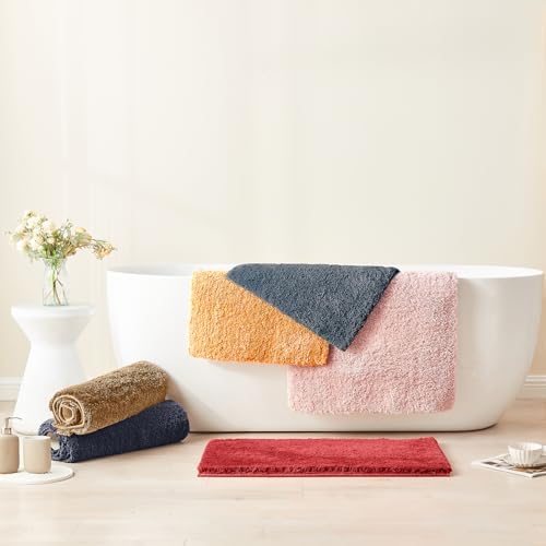 CozeCube Mustard Yellow 36"x24" Shaggy Non Slip Soft Washable Bath Mat - Image 7