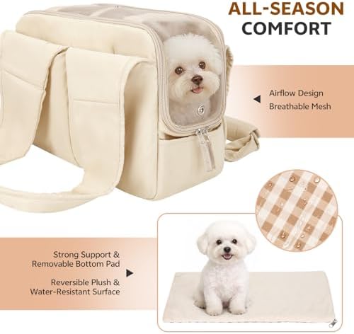 Dog Purse Carrier for Small Dogs and Cats, Soft-Sided Pet Tote Bag - Image 3