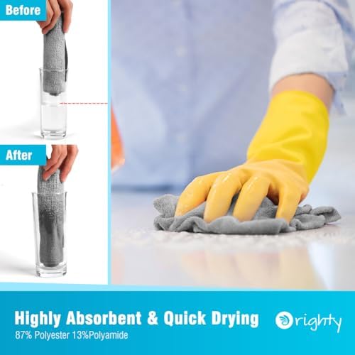 Orighty Microfiber Cleaning Cloth Bulk, 50 Pack Shop Towels 12x12 in - Image 3