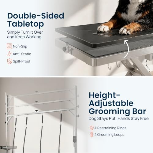 KANIS 49" Professional Electric Dog Grooming Table, 304 Steel, Heavy Duty - Image 3