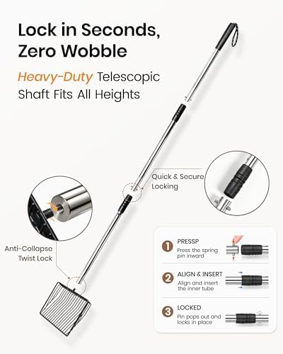 Cat Litter Scoop with Holder 43" Metal Litter Scooper with Stainless Steel Long - Image 4