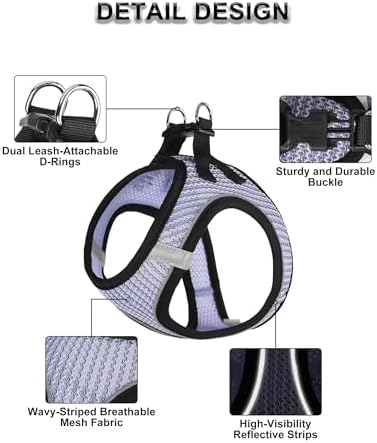Dog Harness Small Sized and Leash Set, Step in Soft Light Puppy Vest, - Image 2