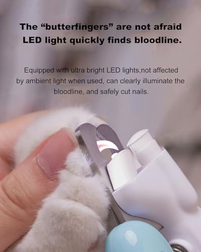 Cat Dog Pet Nail Clippers with Light, Llluminates Cat Dog Nails or Bloodline - Image 2