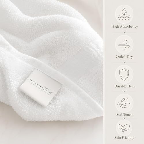 (Pack of 12 White Bath Towels Bulk 20x40 Inches - Image 4