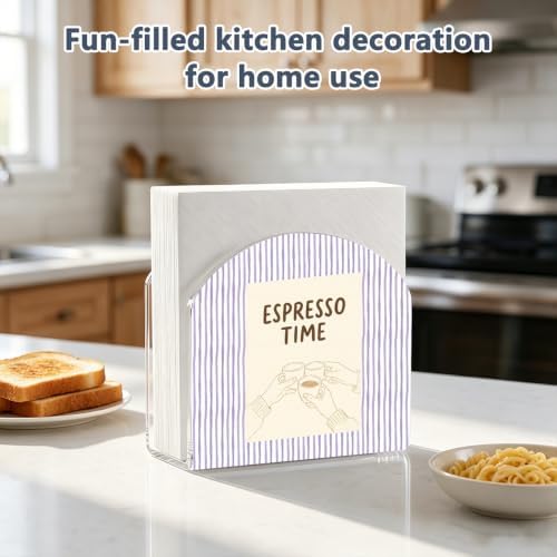 Espresso Time Coffee Print Acrylic Napkin Holder - Image 3
