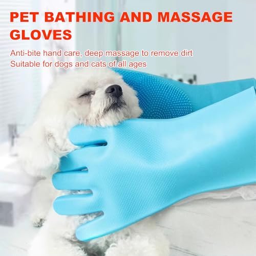 Pet Grooming Gloves, Heat Resistant Silicone Gloves，Silicone Hair Removal Mitt - Image 4