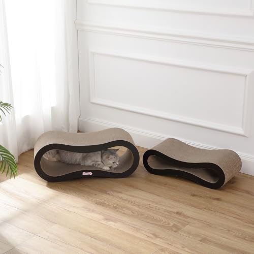 CSR1014A Suvi 26" Modern Cardboard Infinity 2-in-1 Lounge Bed Cat Scratcher - Image 2