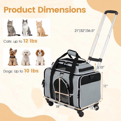 PETSITE Rolling Cat Carrier - Image 3