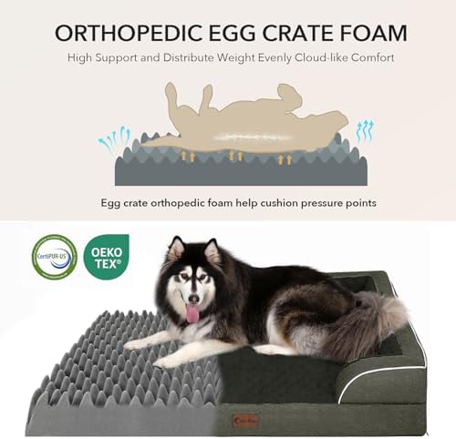 Orthopedic Dog Bed for Extra Large Dogs, Dark Green - Image 2