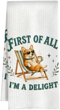 Corgi Kitchen Towel, Cute Dog Hand Towel, Funny Dog Lover Gift by Huastatewolf