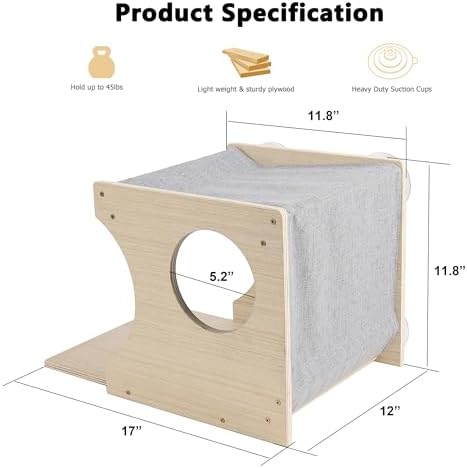 Cat Window Perch，2-Tier Hammock & Hideaway House - Image 6