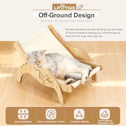 Cat Chair with Sisal Scratcher, Elevated Cat Hammock Chair - Image 5