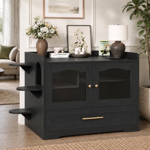 Cat Litter Box Enclosure Furniture, Dog Proof Hidden Litter Box Cabinet by Skybright