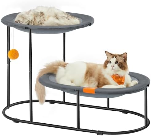 Feandrea 2-Tier Elevated Cat Bed, Breathable Hammock, Washable Mesh by FeandreabySONGMICSHOME