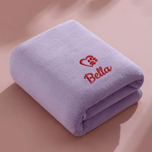 Personalized Pet Towel, Custom Embroidered Name Dog Towel, Super Absorbent - Image 2