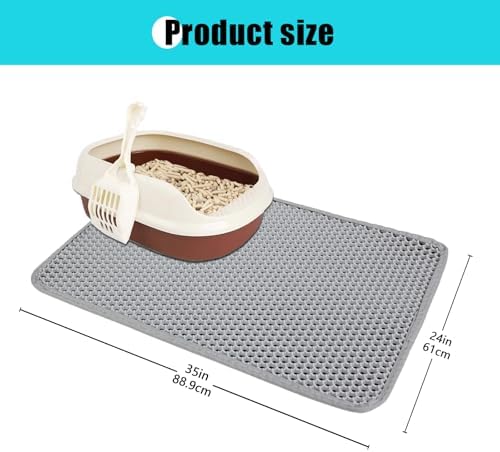 Cat Litter Mat 30"x24", Double Layer Waterproof Litterbox Mat - Image 5