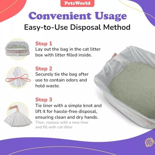 PETSWORLD Cat Litter Box Liners, Heavy Duty Litter Pan Liners Bags - Image 5