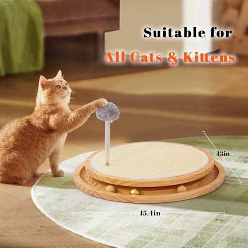 LMUGOOS Cat Scratcher, Cat Natural Sisal Scratching Pad, Kitten Interactive Toy - Image 6