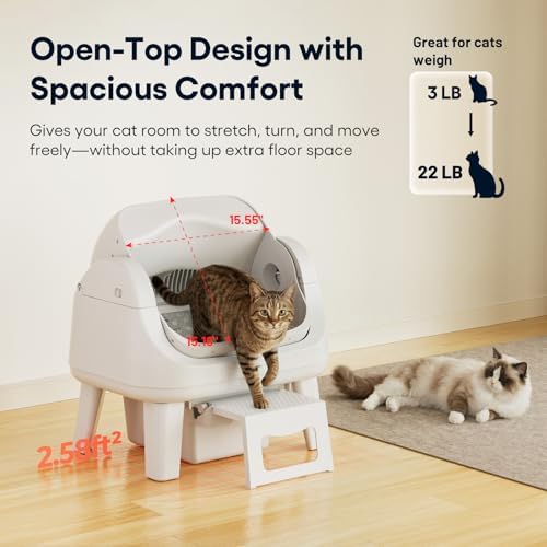 PetPivot Open Top Self Cleaning Cat Litter Box, Automatic Litter Box - Image 3