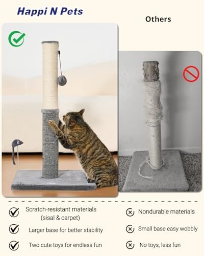 Happi N Pets Tall Cat Scratching Post, Large Cat Scratchers - Image 4
