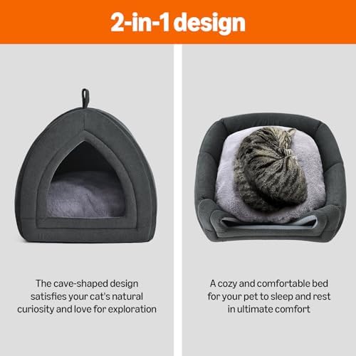 Amazon Basics Cat Cave Bed, 2-in-1 Foldable House - Image 5