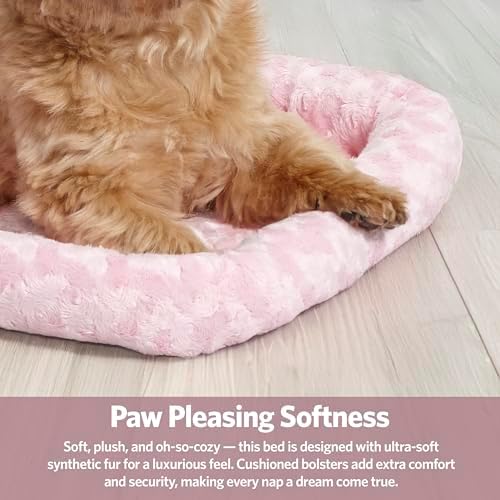 QuietTime by Midwest 22" Dog Crate Bolster Bed, Fashion Pink, Small Breeds - Image 5