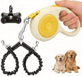 Small Breed Dual Retractable Dog Leash One-Button Break and Lock, Non-Slip Grip by FEGCZP