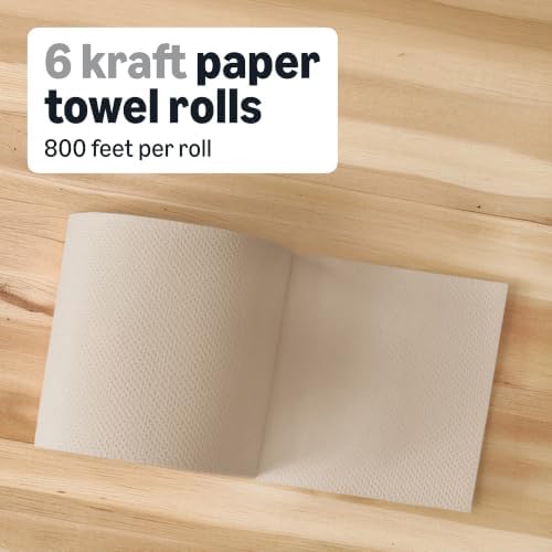Amazon Basics 1-Ply Kraft 7.9" Hard Roll Paper Towels | Bulk | Made from 100% - Image 4