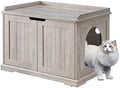 unipaws Cat Litter Box Enclosure Furniture, Hidden Litter Box Cover by unipaws