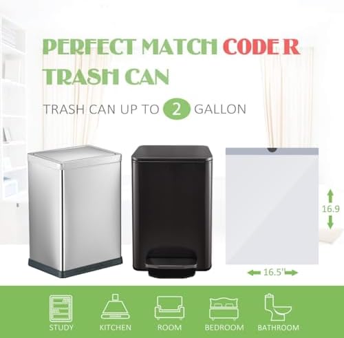 2 Gallon Small 220 Counts Strong Drawstring Trash Bags Garbage Bags by Teivio - Image 2