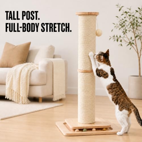 Cat Scratching Post, 4 Inch Large Sisal Scratching Posts - Image 2