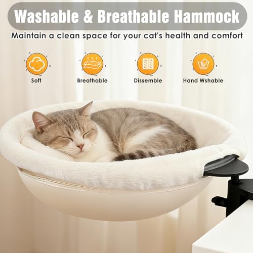 IPOW 360° Rotating Cat Desk Bed Semi-Circular Cat Bed Maximum Hold Up to 40lb - Image 3