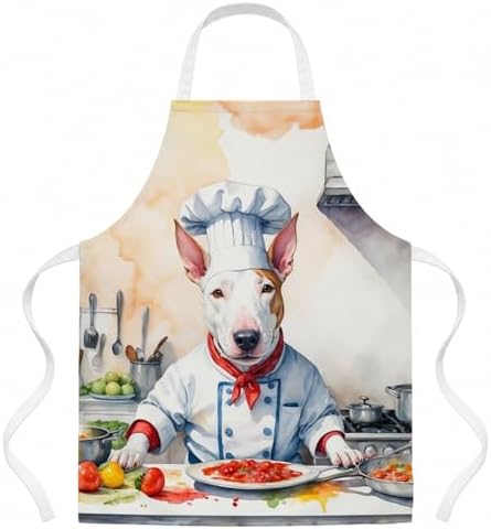 Caroline's Treasures Bull Terrier The Chef Apron Cooking Kitchen Server Baking by CarolinesTreasures