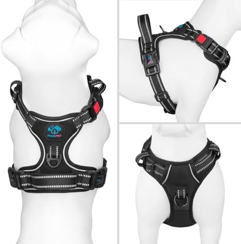 PHOEPET No Pull Dog Harness Medium Reflective Front Clip Vest - Image 2