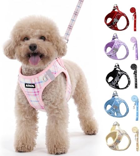AIITLE Step in Dog Harness and Leash Set Plaid Adjustable by AIITLE-FORPETSBETTERLIFE