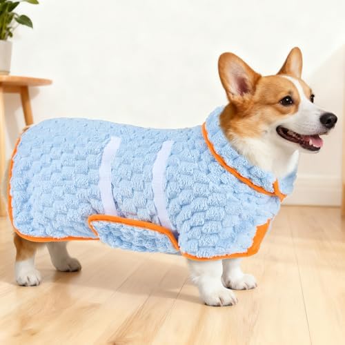 Glittme Dog Bathrobe, Super Absorbent Fleece Drying Robe - Image 2