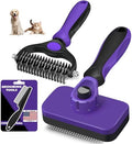 Professional 3PCS Self Cleaning Slicker Brush & Pet Grooming Rake & Flea Comb by Augwind