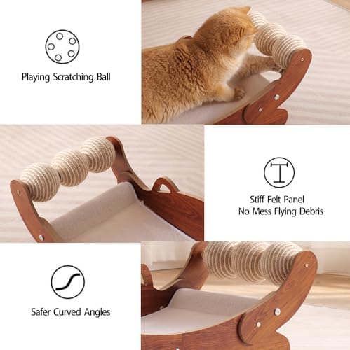 Cat Scratch Pad with Replacement Scratching Felt, Large Cat Scratcher Bed - Image 4