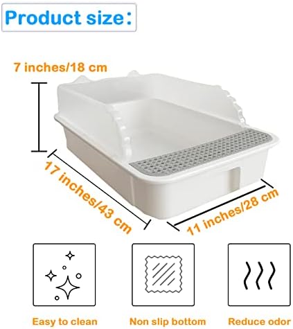 Open Cat Litter Box with High Side, Heightening Anti-Splashing Cats Litter Pan - Image 2