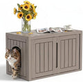 Cat Litter Box Enclosure, Indoor Outdoor Cat House by KFY