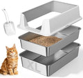 Stainless Steel Sifting Cat Litter Box by Tevila