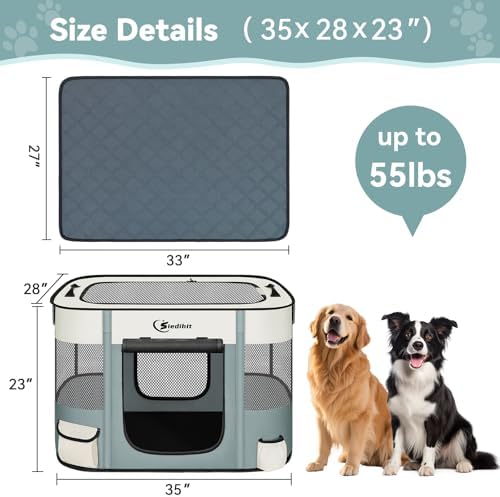 Siedihit 35" Dog Playpen, Cat Puppy Pen, Pet Portable Crate Indoor Outdoor - Image 7